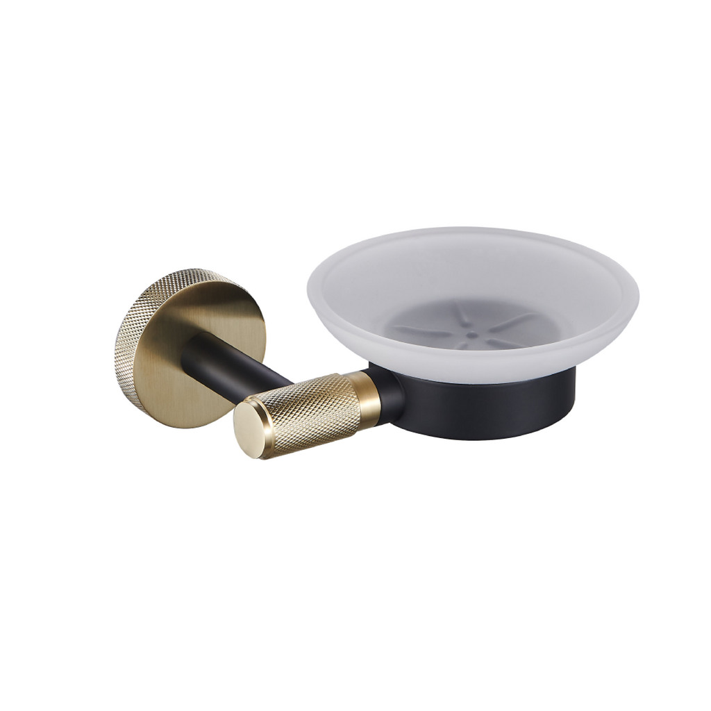 Catania Soap Dish in Matt Black/Brushed Brass