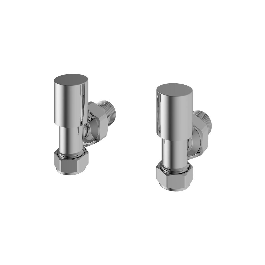 Angled Radiator Valves (pair) Chrome