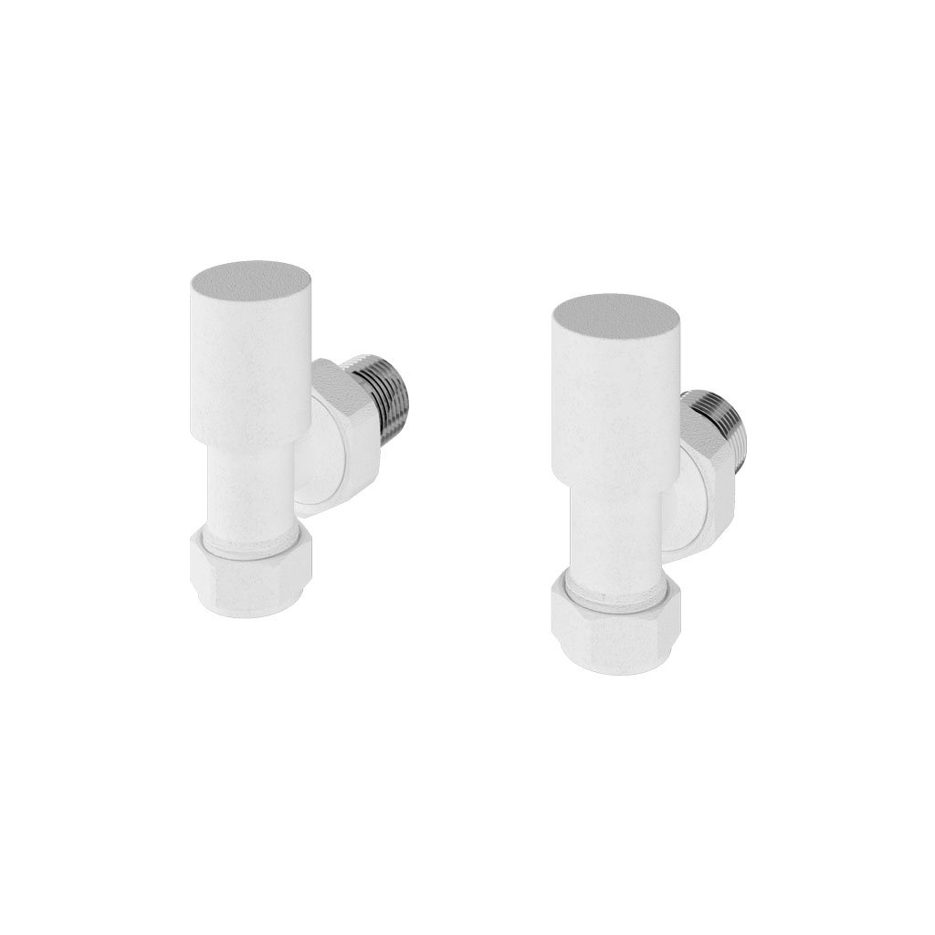 Angled Radiator Valves (pair) Matt White