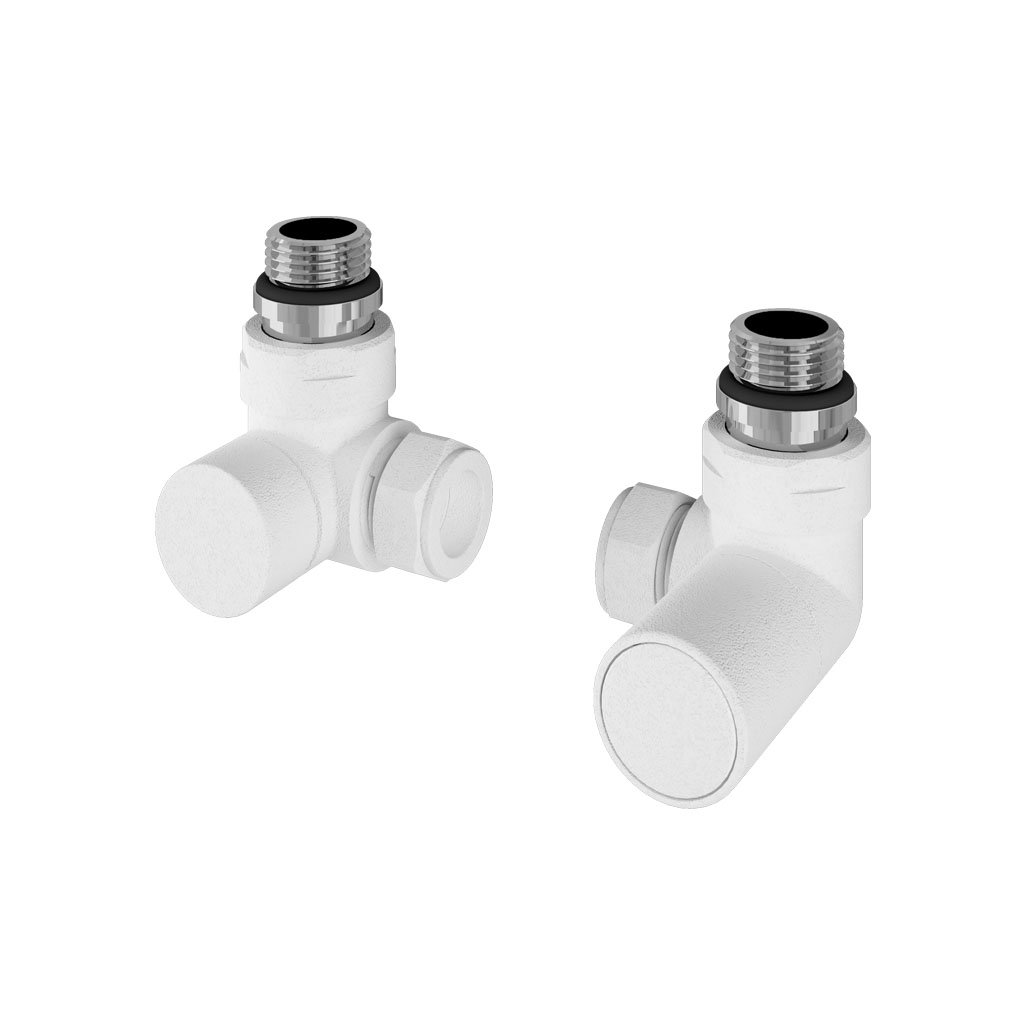 Corner Radiator Valves (pair) Matt White