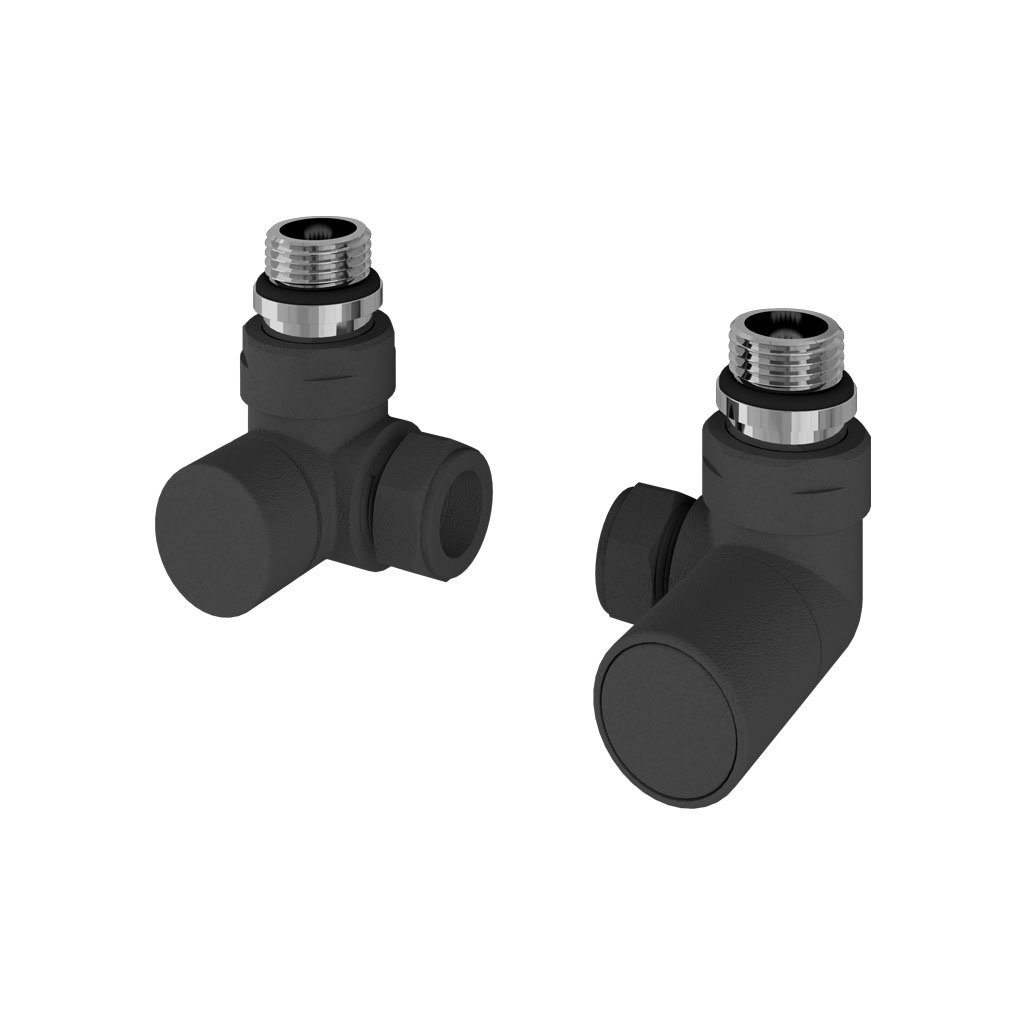 Corner Radiator Valves (pair) Matt Anthracite