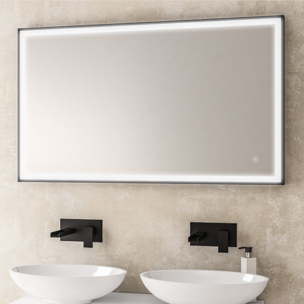 Castelli 1200x700mm LED Framed Bathroom Mirror - Black