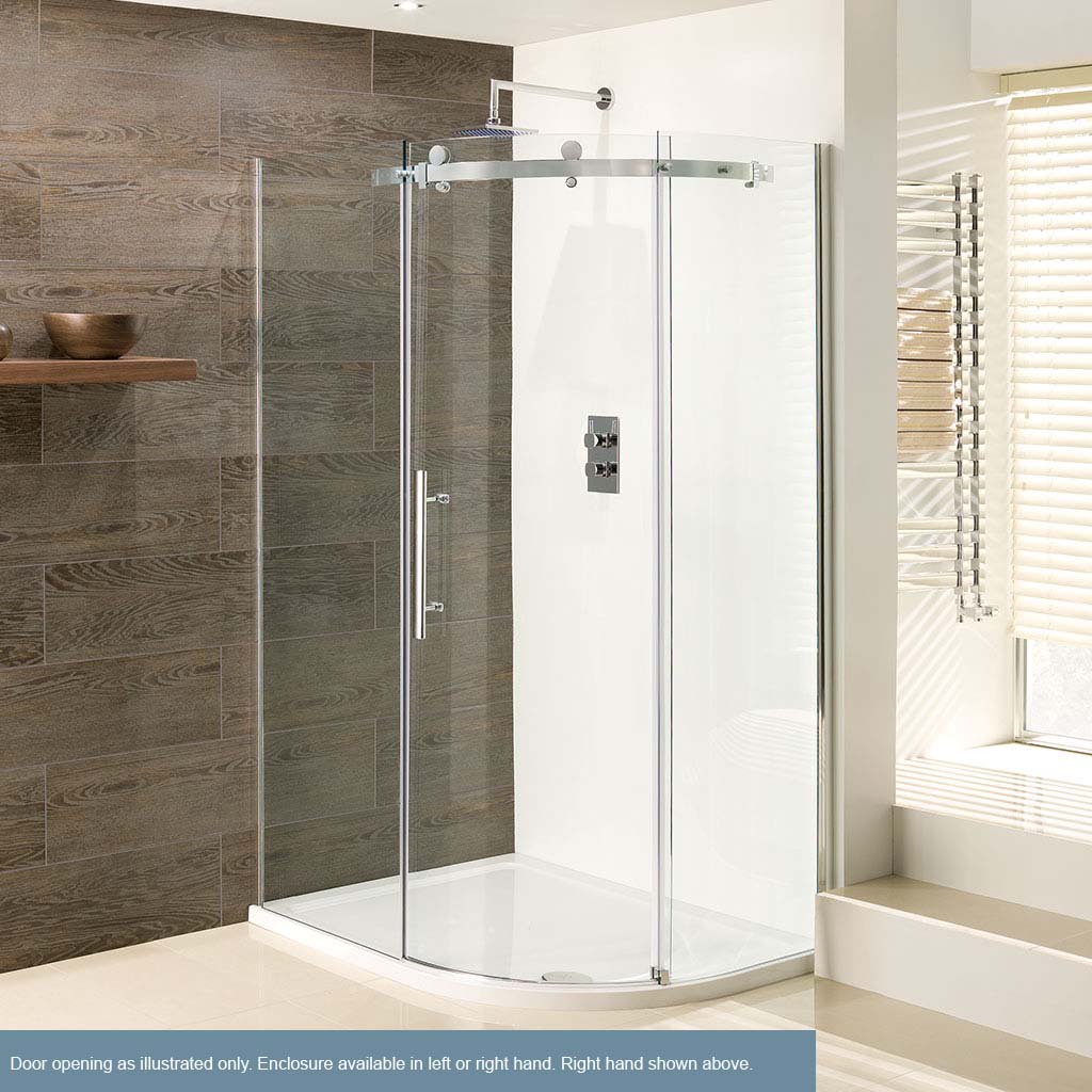 Vanguard 10mm 1000x800mm Right Hand Offset Quadrant Shower Enclosure - Chrome