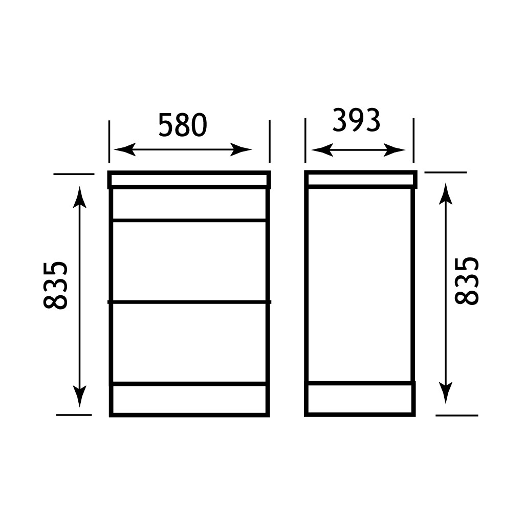 Oslo 58CM 2 Drawer Basin Vanity Unit - Dark Walnut