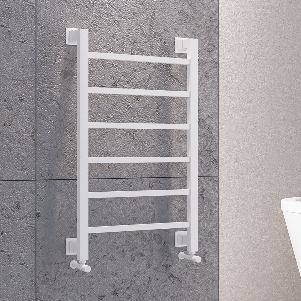 Loxley 800 x 500mm. Towel Rail Matt White