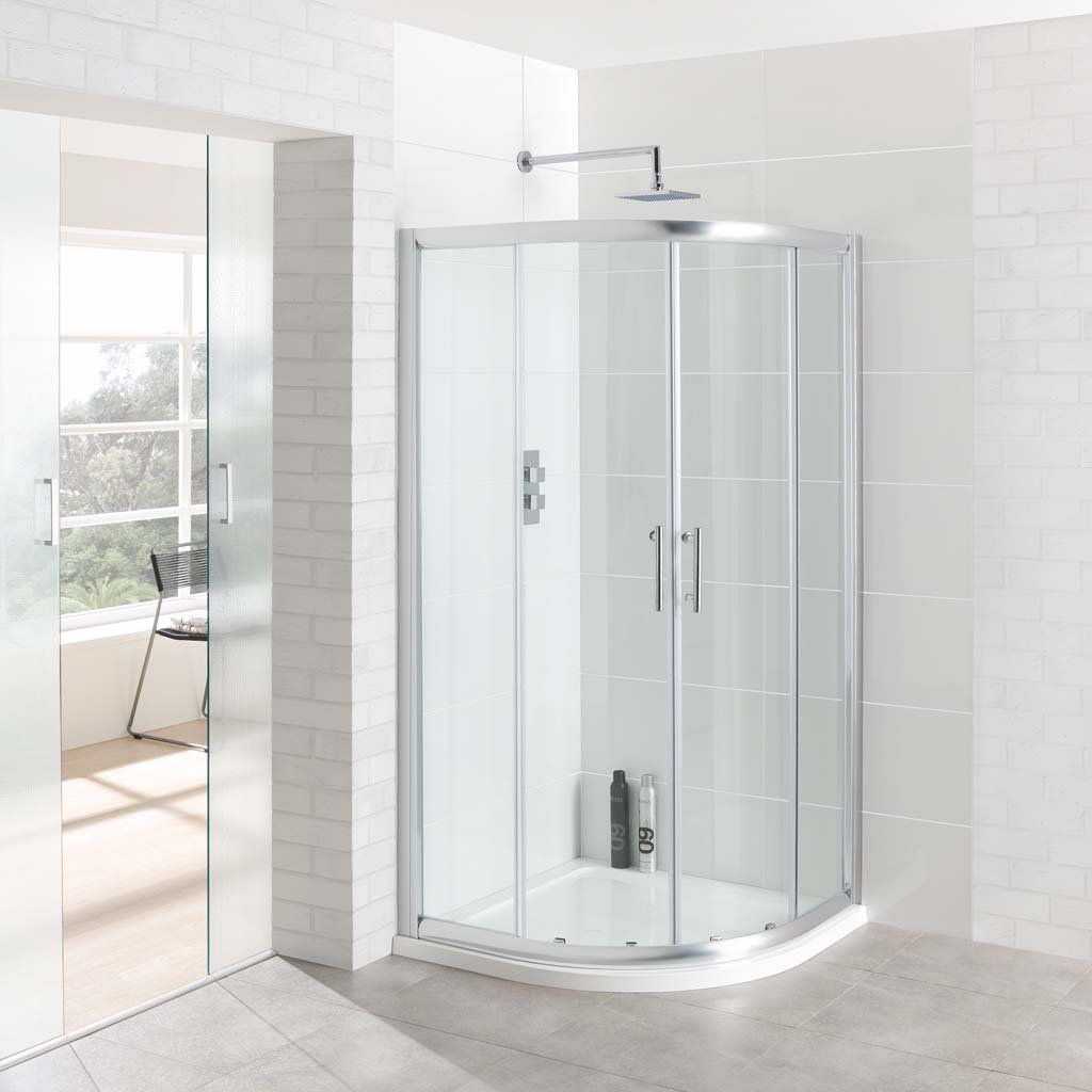 Vantage Easy Clean 900x900mm Quadrant Shower Enclosure - Chrome