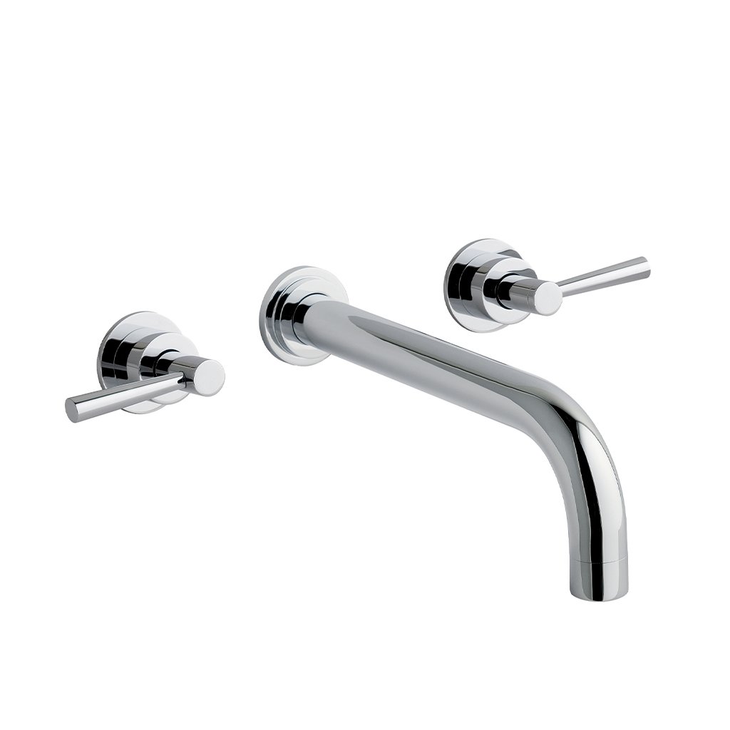 Prado Lever Wall Mounted 3 Tap Hole Bath Filler Tap Chrome