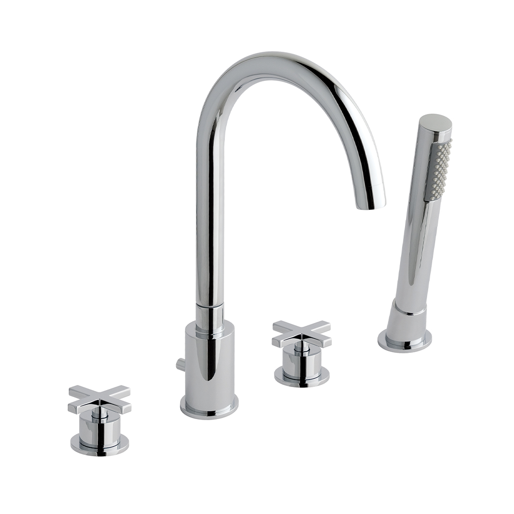 Prado Star 4 Tap Hole Bath Shower Mixer Tap (BSM) Chrome