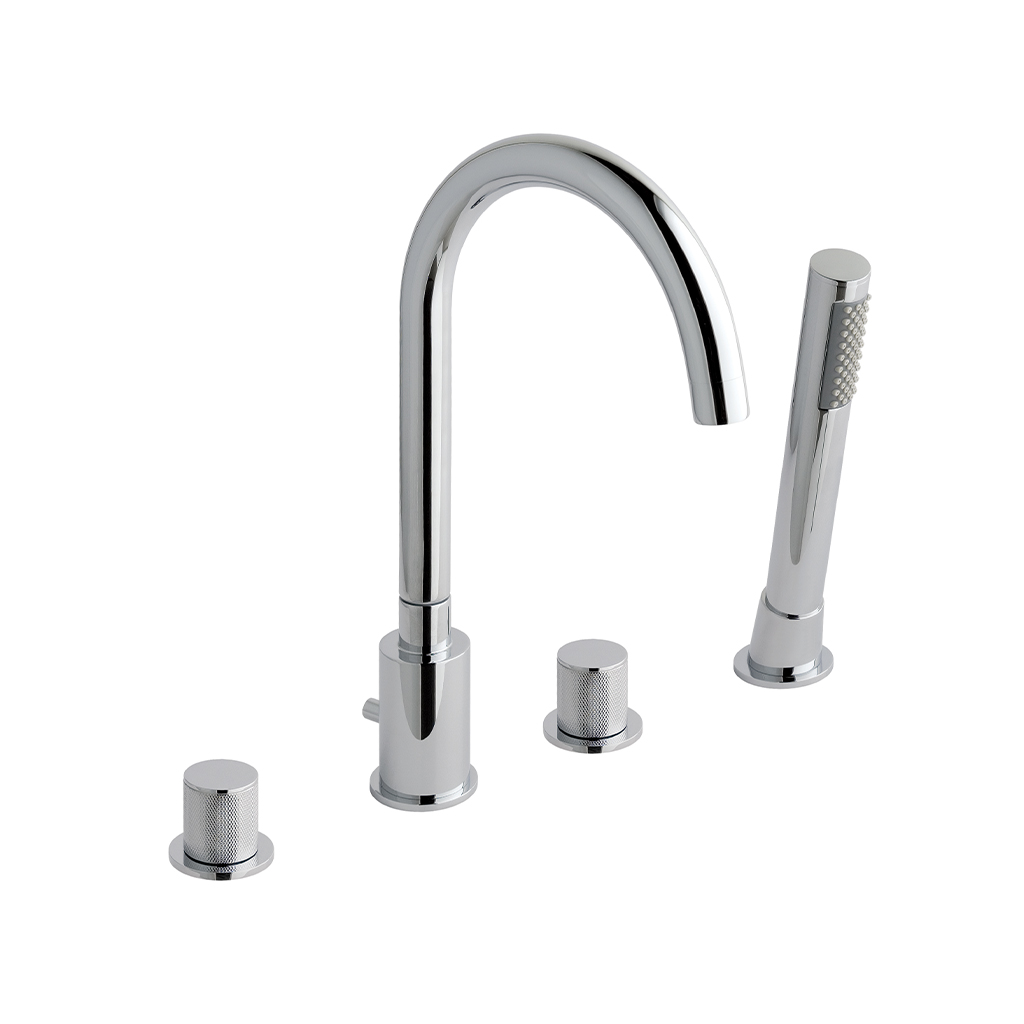 Prado Cylinder 4 Tap Hole Bath Shower Mixer Tap (BSM) Chrome