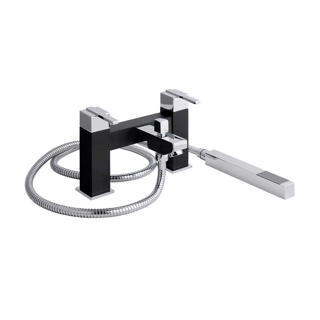 Prado 600 Bath Filler Tap with Handset Black