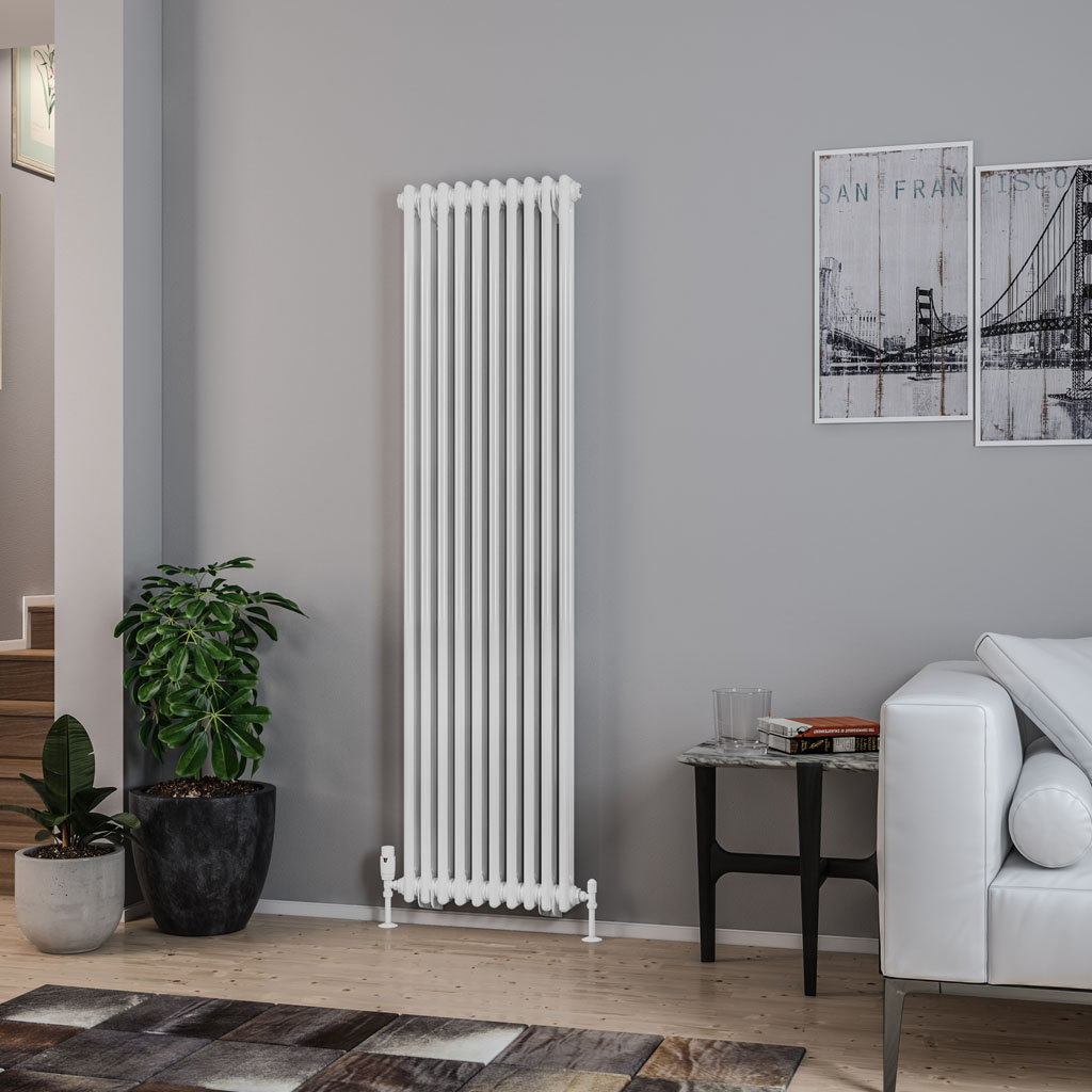 Rivassa 2 Column Radiator 1800 x 473mm Gloss White