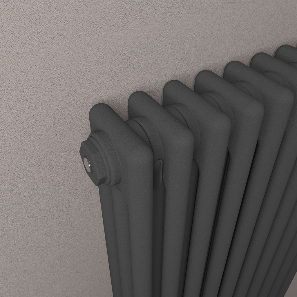 Rivassa 3 Column Radiator 600 x 428mm Matt Anthracite