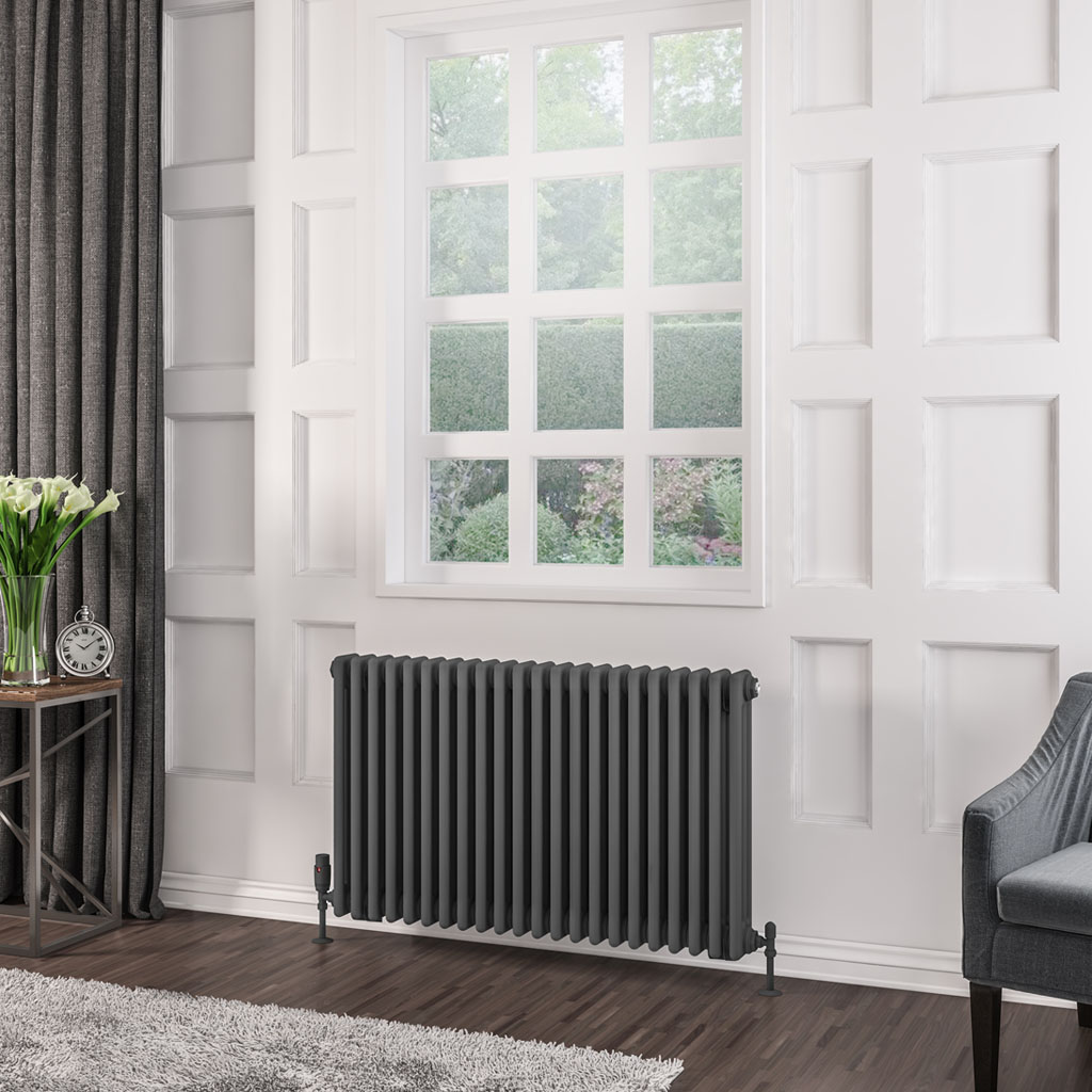 Rivassa 3 Column Radiator 600 x 1010mm Matt Anthracite