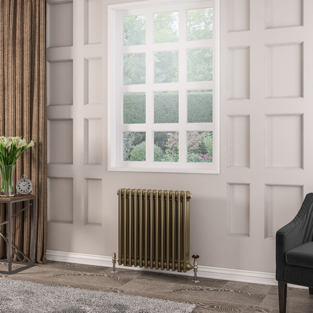 Rivassa 3 Column Radiator 600 x 608mm Bronze Effect