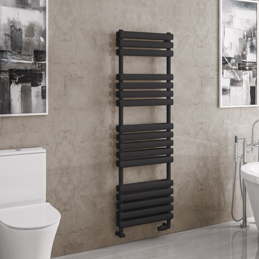 Tunstall Double 1600 x 500 Towel Rail Matt Black