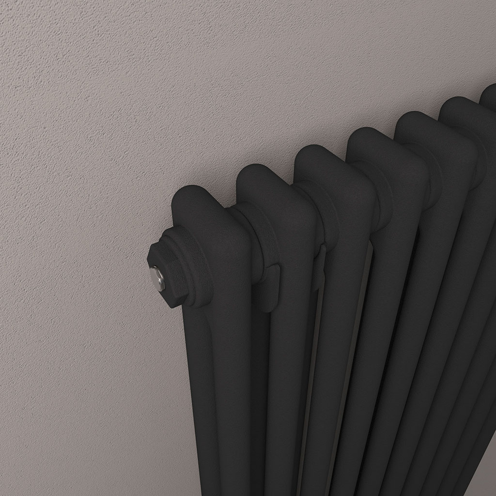 Rivassa 2 Column Radiator 300 x 1148mm Matt Black