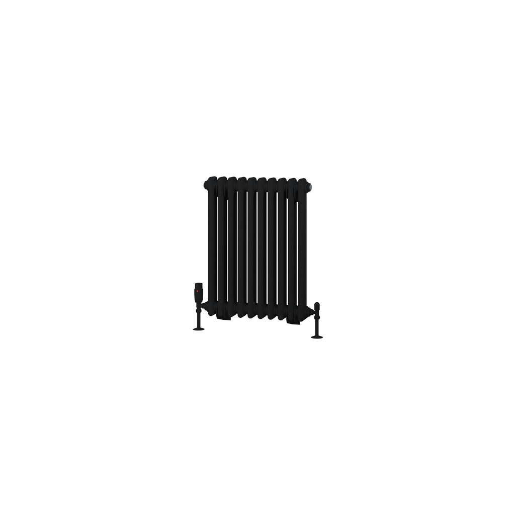 Rivassa 2 Column Radiator 600 x 473mm Matt Black