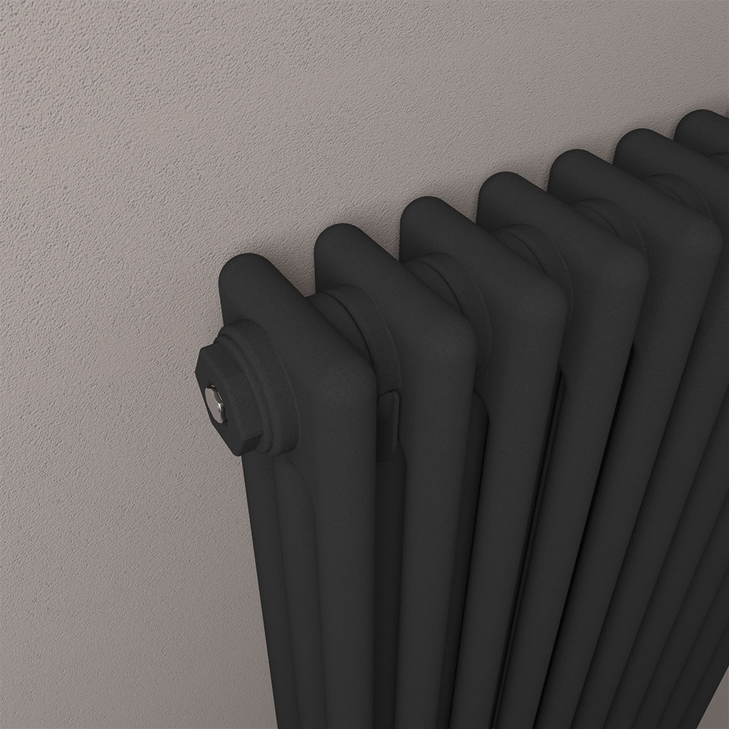 Rivassa 3 Column Radiator 1800 x 383mm Matt Black