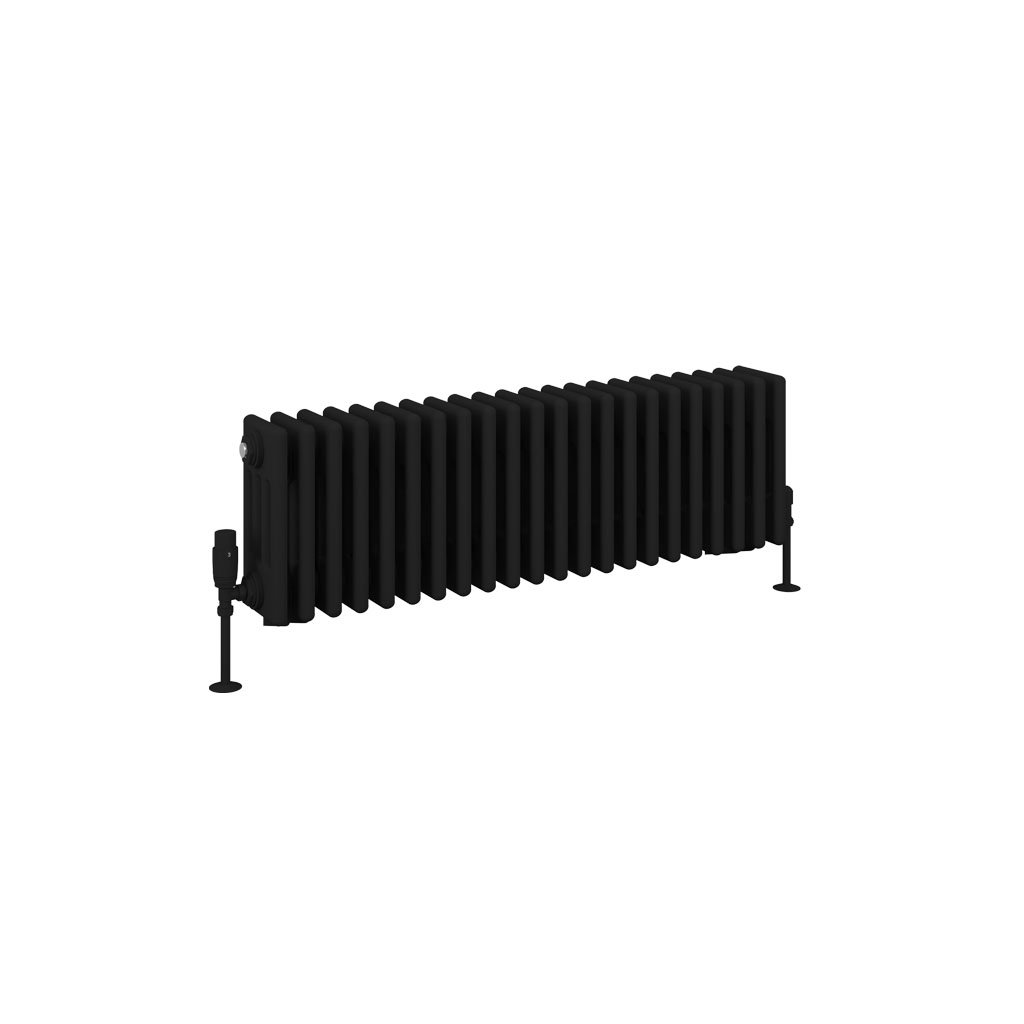 Rivassa 4 Column Radiator 300 x 1010mm Matt Black