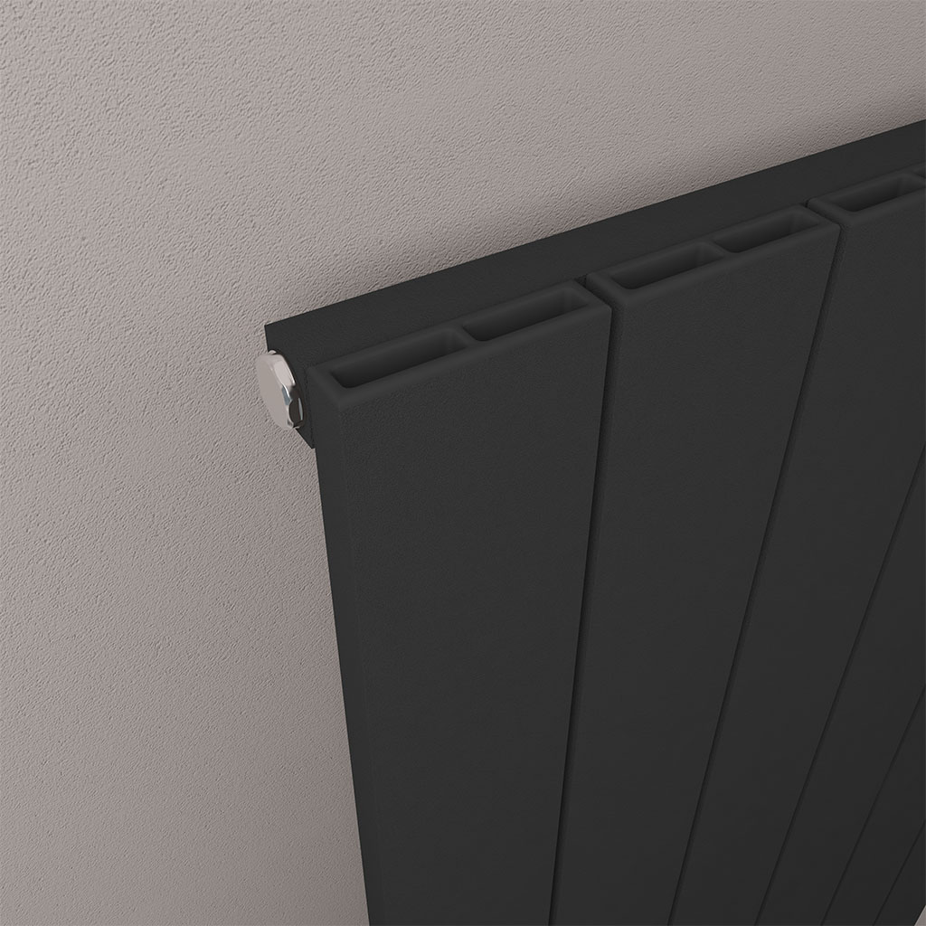 Rosano 1800 x 280 Aluminium Radiator Matt Black