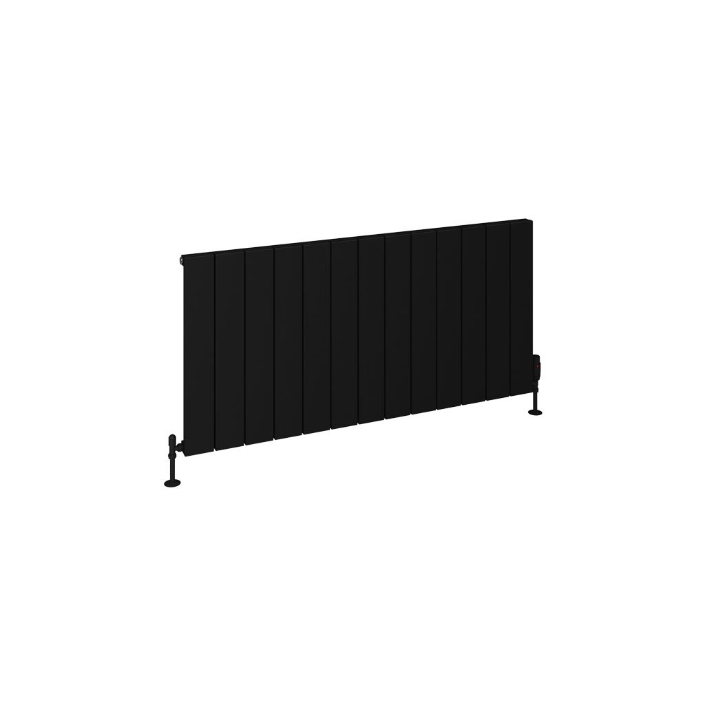 Rosano 600 x 1230 Aluminium Radiator Matt Black