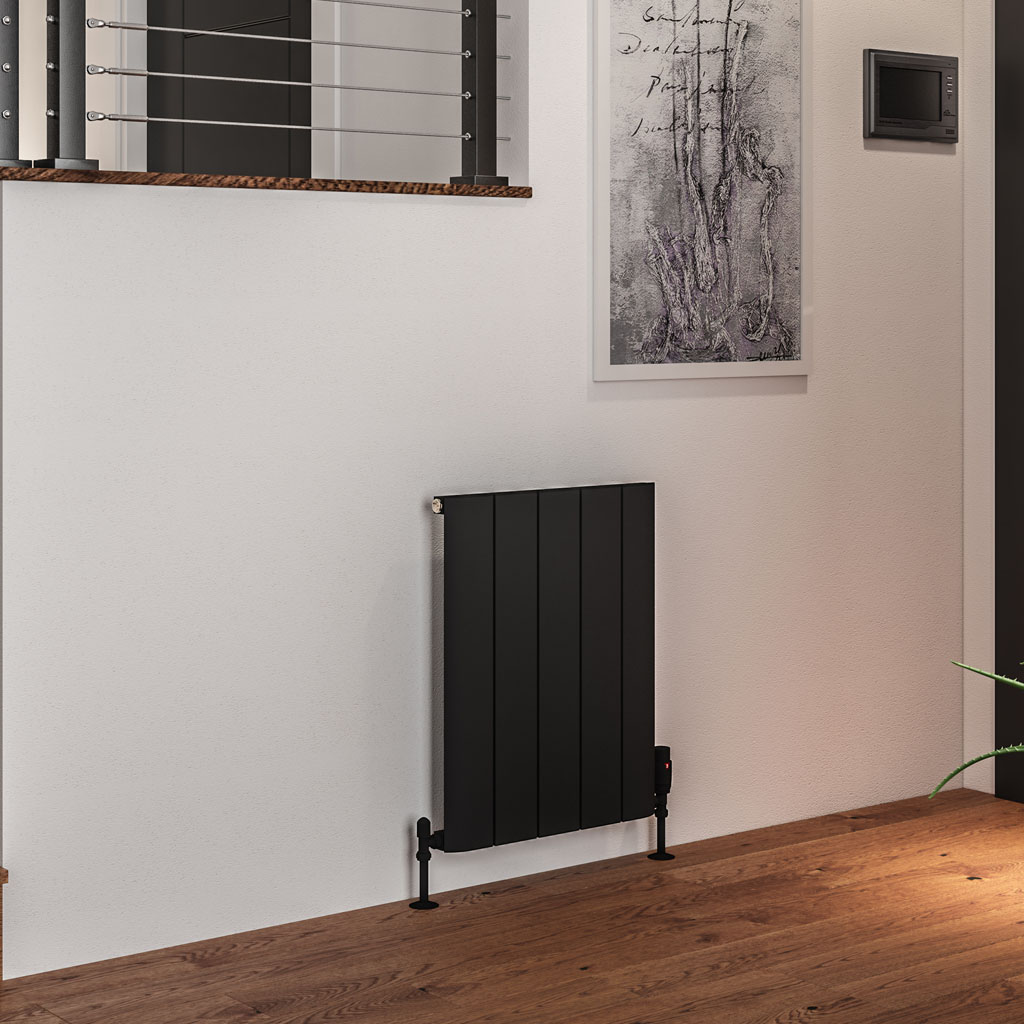 Peretti 600 x 470 Aluminium Radiator Matt Black