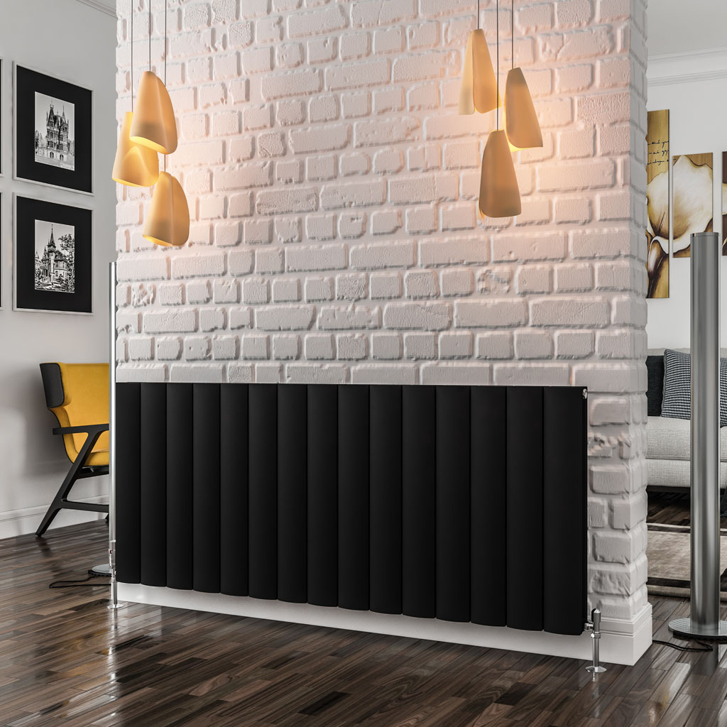 Guardia 600 x1420 Aluminium Radiator Matt Black