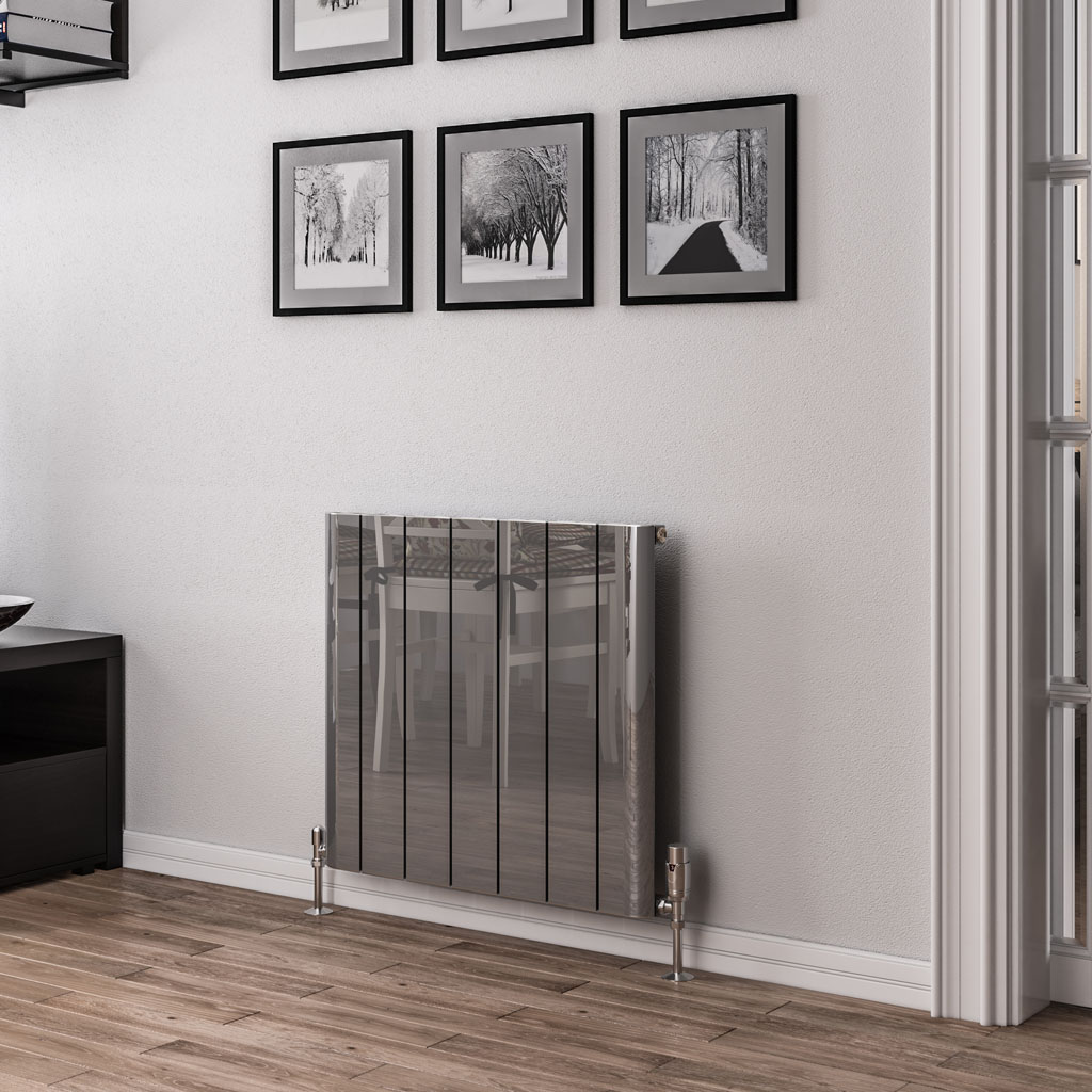 Peretti 600 x 660 Aluminium Radiator Polished Aluminium