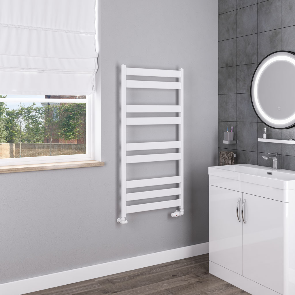 Pelago Aluminium Towel Rail 1200x600mm Matt White