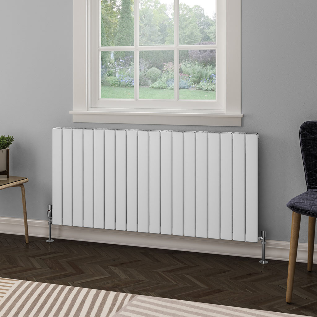 Hadleigh 600 x 1255 Aluminium Radiator Matt White