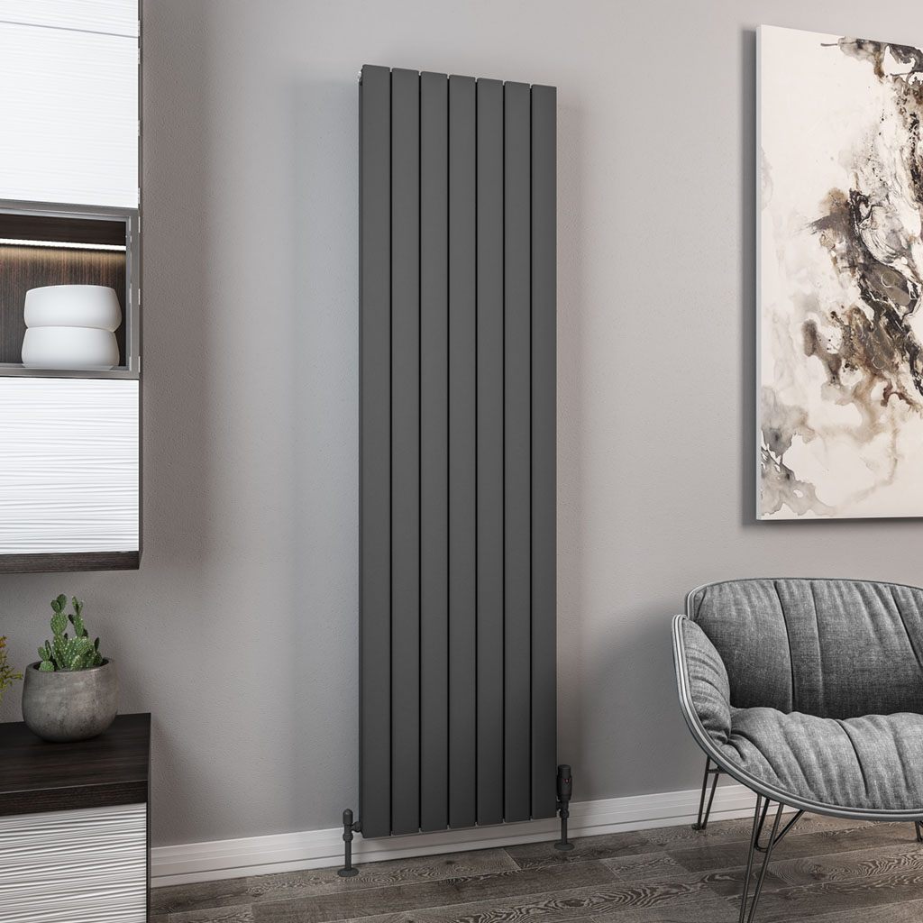 Hadleigh 1800 x 485 Aluminium Radiator Matt Anthracite