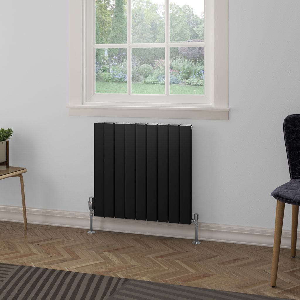 Hadleigh 600 x 625 Aluminium Radiator Matt Black