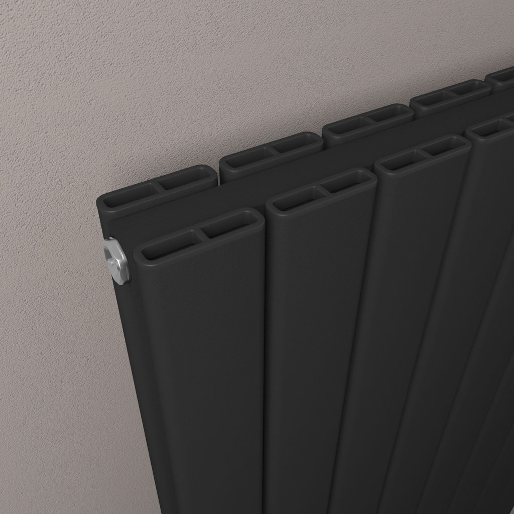 Hadleigh 600 x 1045 Aluminium Radiator Matt Black