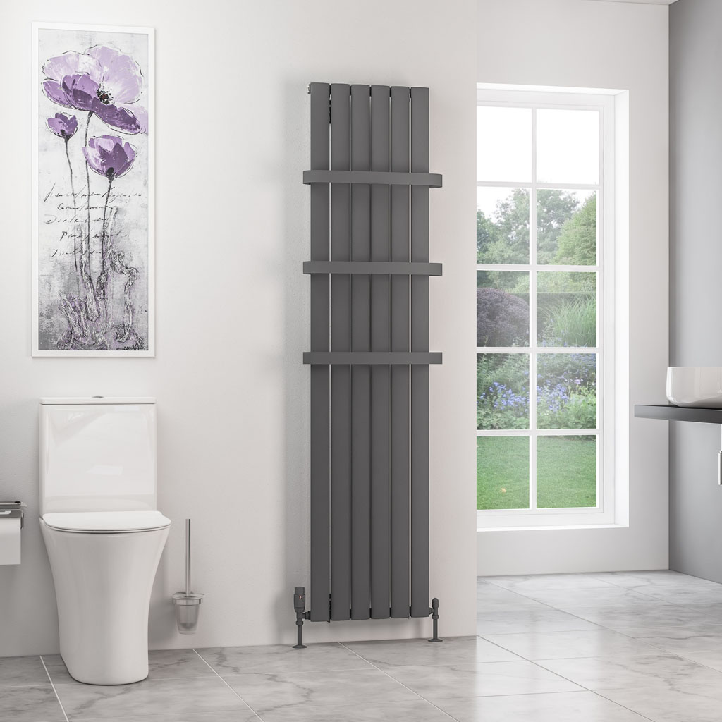 Sandhurst 1800 x 415 Aluminium Radiator Matt Anthracite