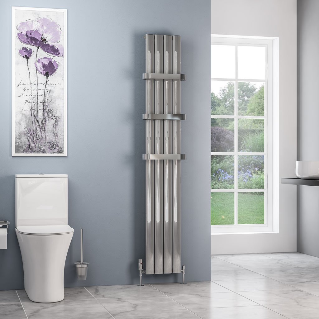 Sandhurst 1800 x 275 Aluminium Radiator Polished Aluminium