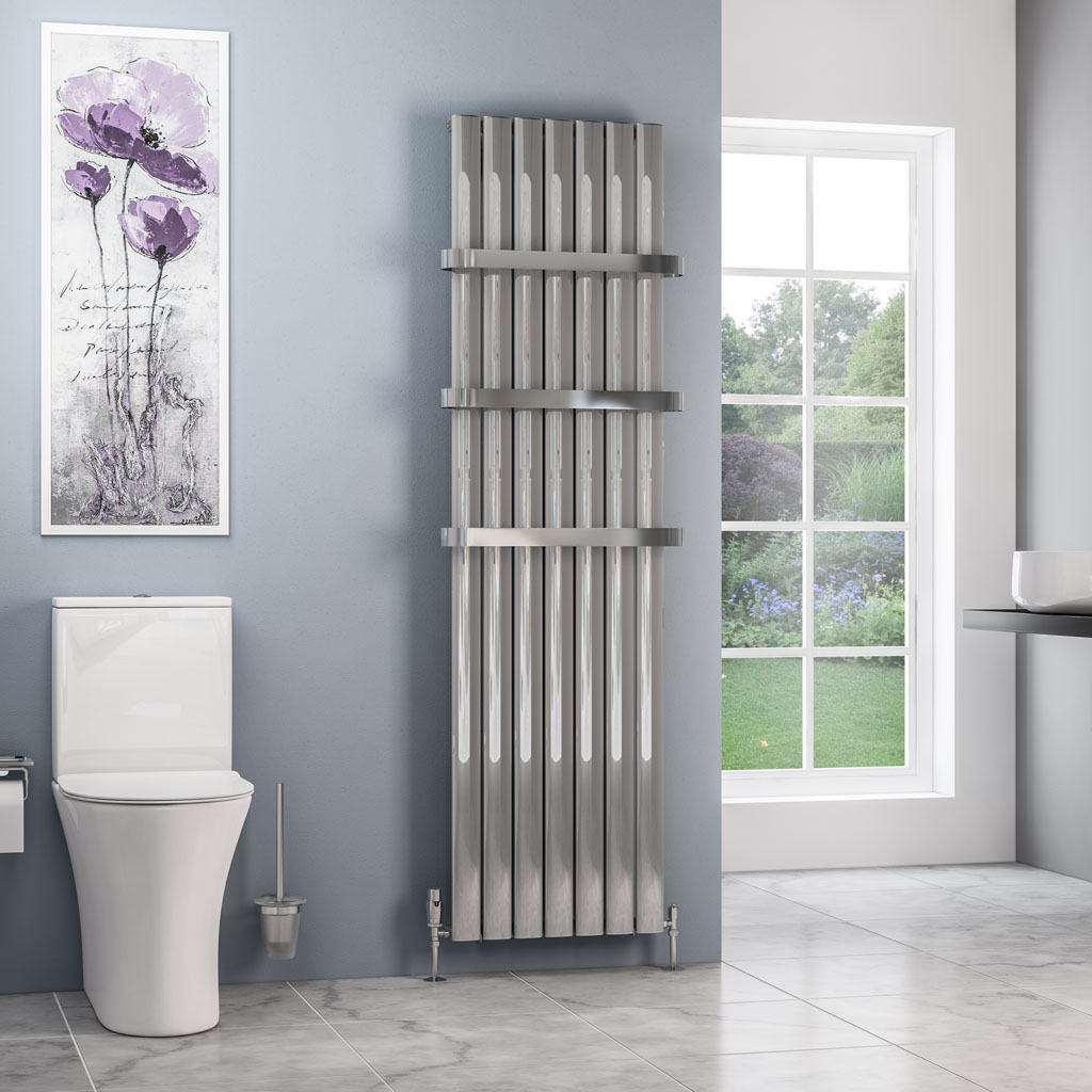 Sandhurst 1800 x 485 Aluminium Radiator Polished Aluminium