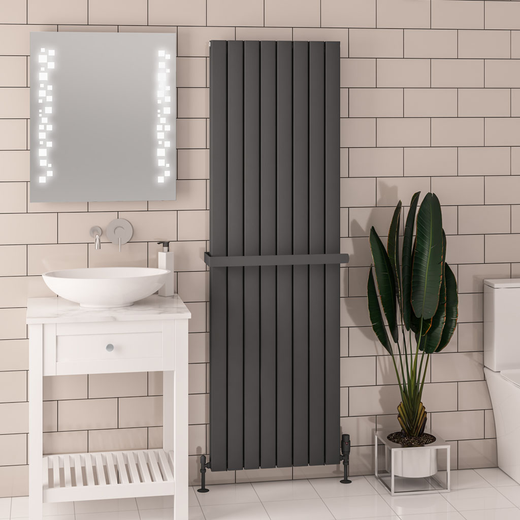 Hadleigh 1800 x 555 Aluminium Radiator Matt Anthracite