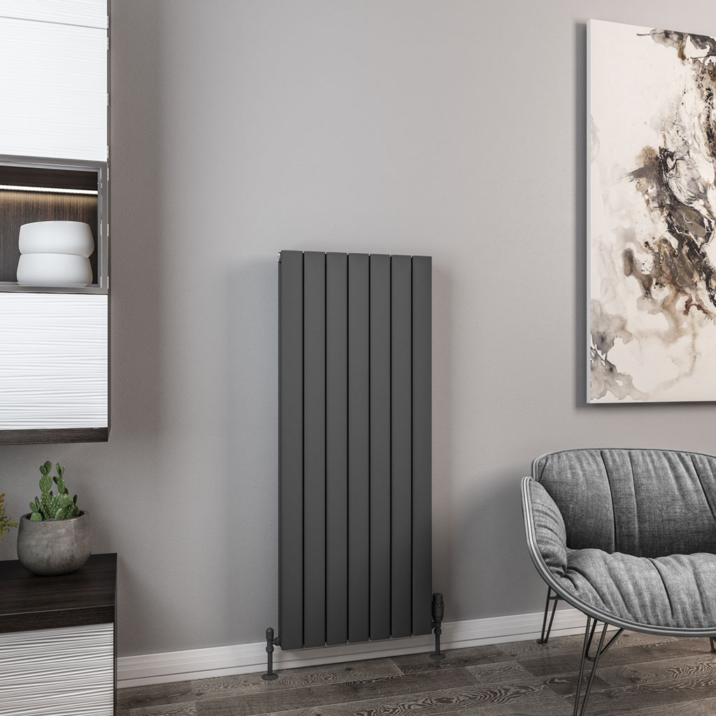 Hadleigh 1200 x 485 Aluminium Radiator Matt Anthracite