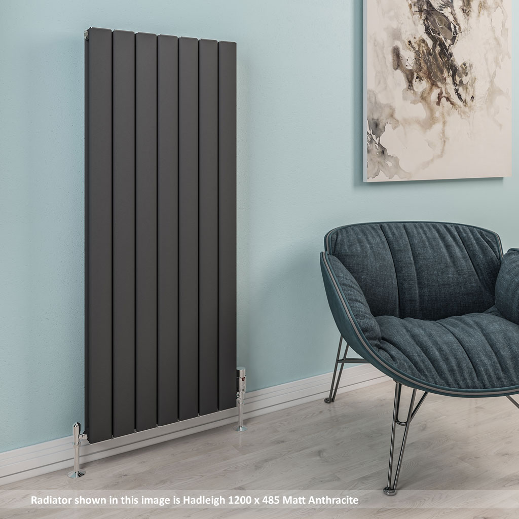 Hadleigh 1200 x 555 Aluminium Radiator Matt Anthracite