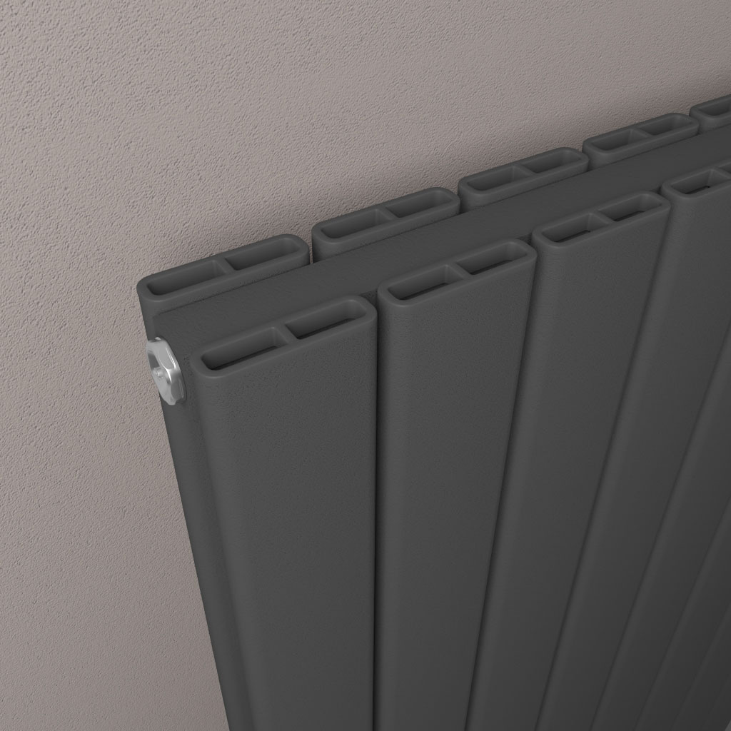 Hadleigh 1200 x 555 Aluminium Radiator Matt Anthracite