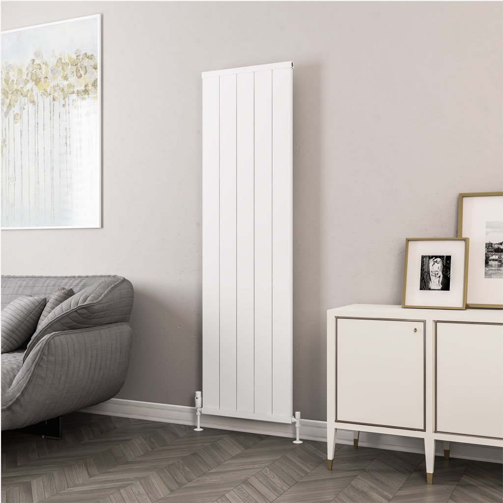 Kingswood Slimline 1800 x 510 Aluminium Radiator Matt White