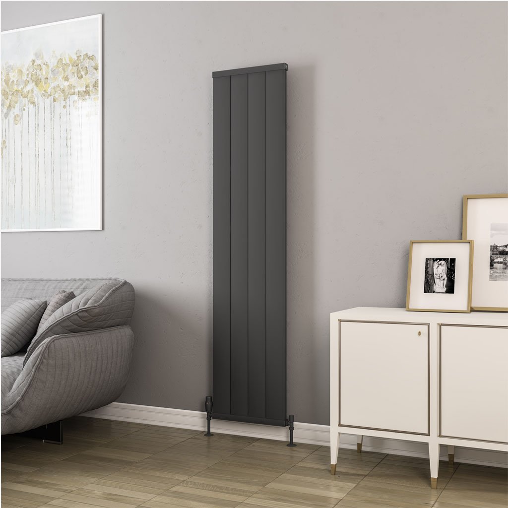 Kingswood Slimline 1800 x 410 Aluminium Radiator Matt Anthracite