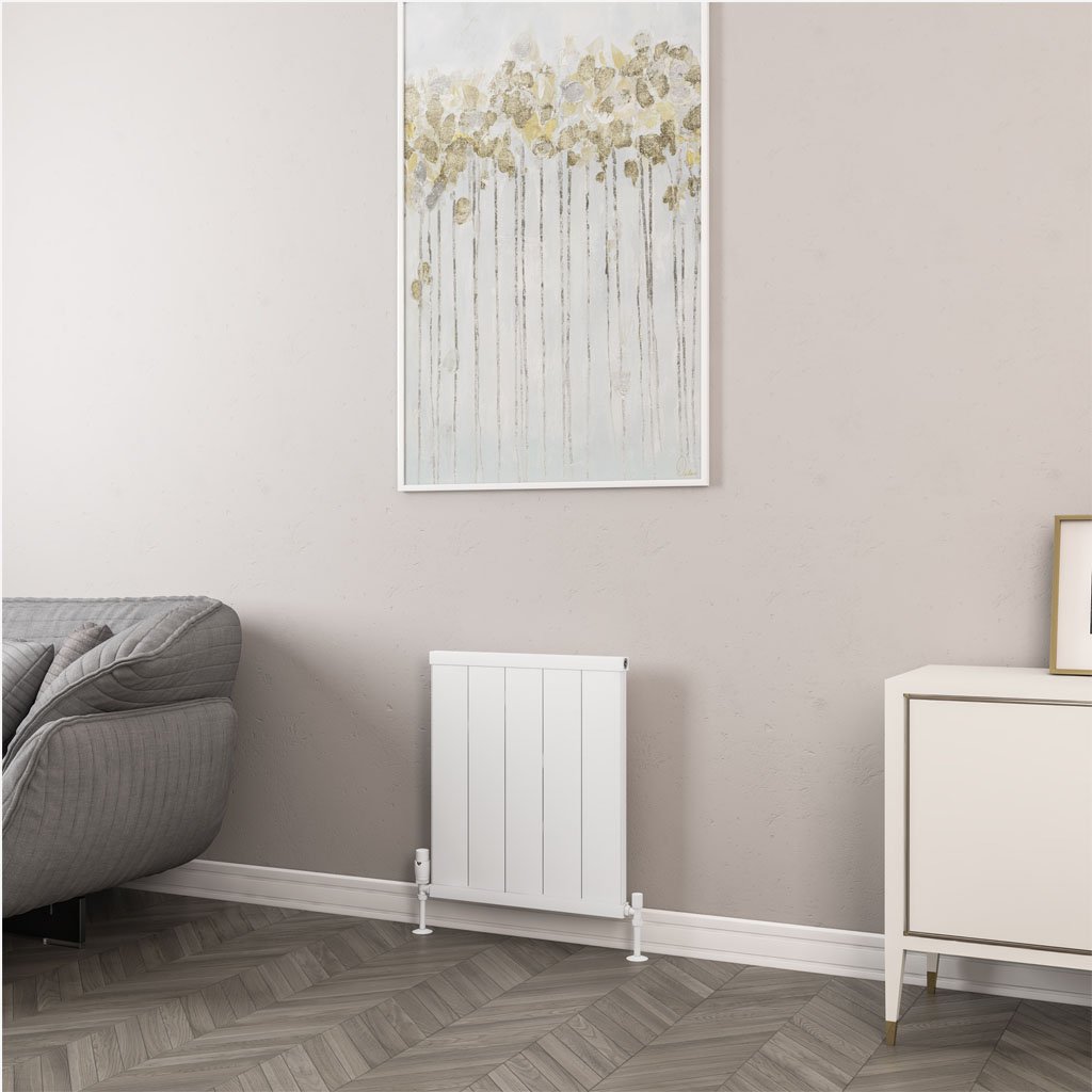 Kingswood Slimline 600 x 510 Aluminium Radiator Matt White