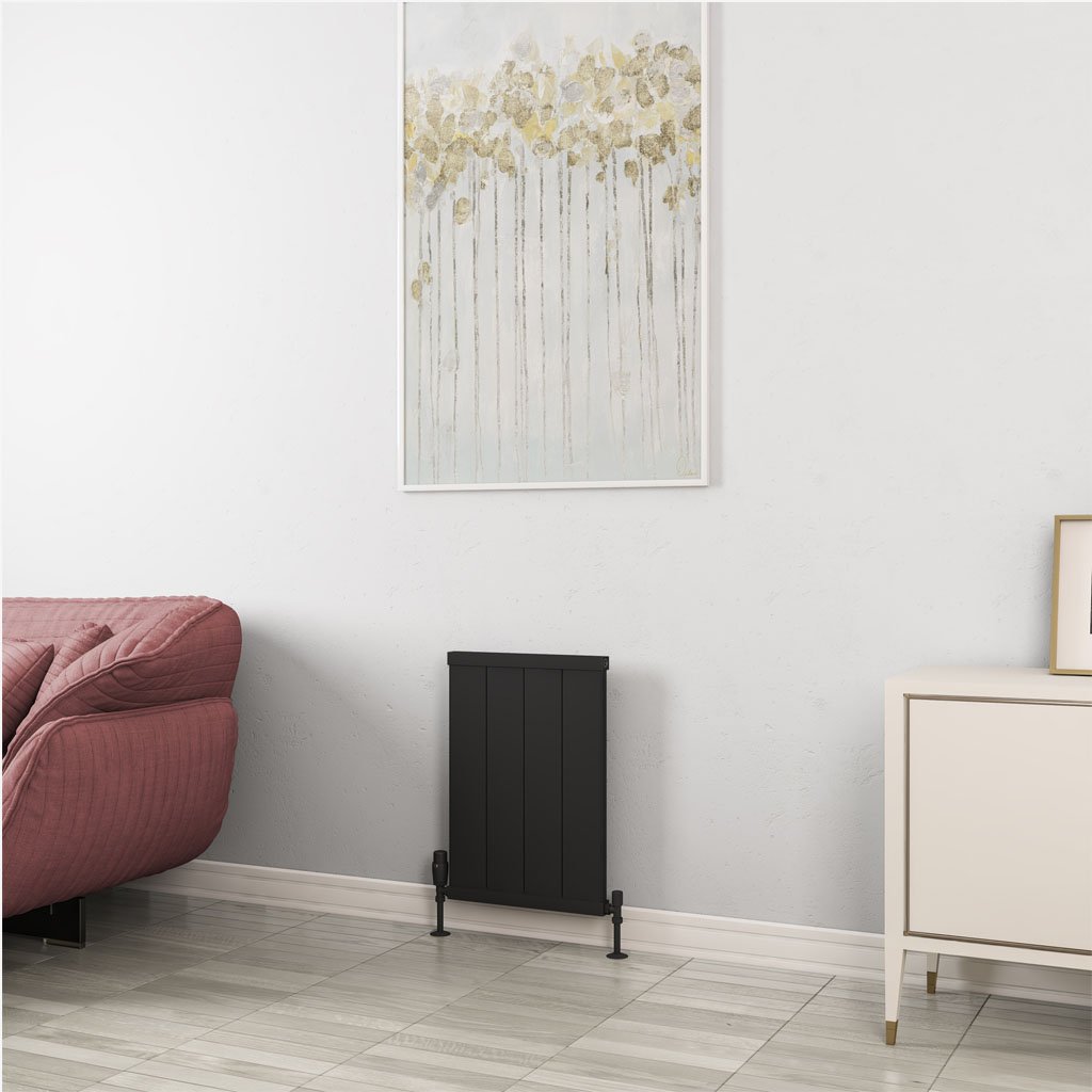 Kingswood Slimline 600 x 410 Aluminium Radiator Matt Black