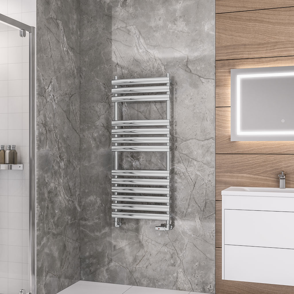 Tunstall 1200 x 500 Towel Rail Chrome