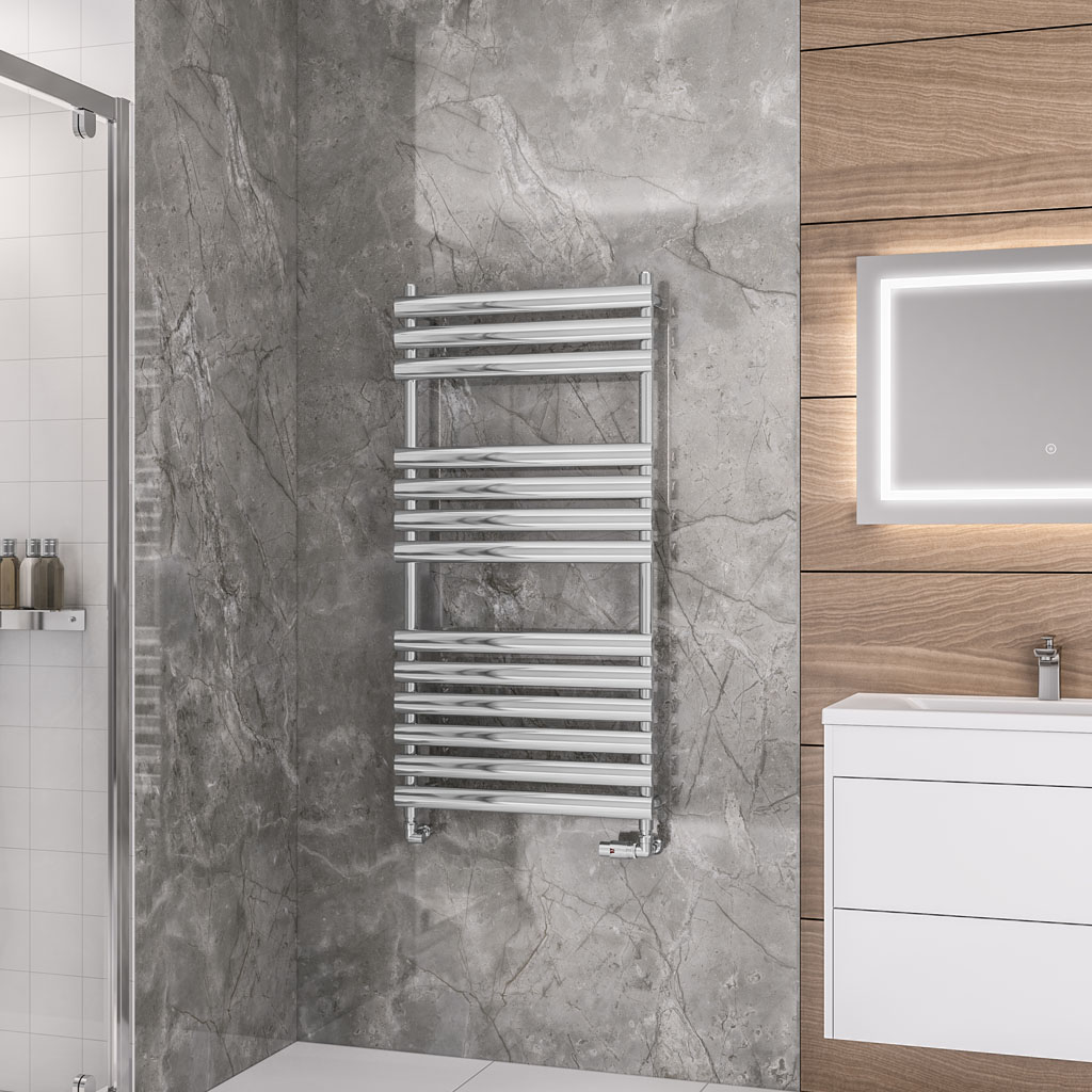 Tunstall 1200 x 600 Towel Rail Chrome