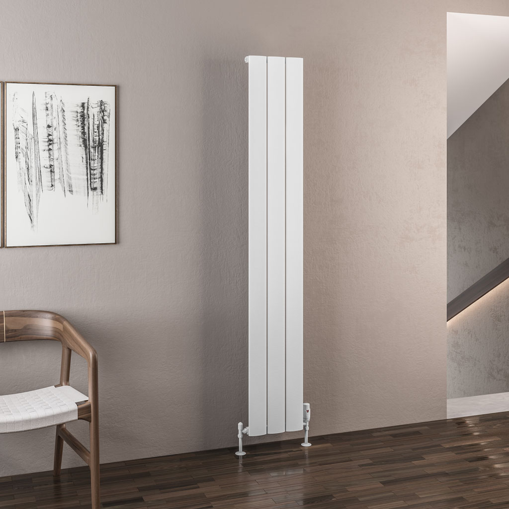 Malmesbury 1800 x 280 Aluminium Radiator Matt White