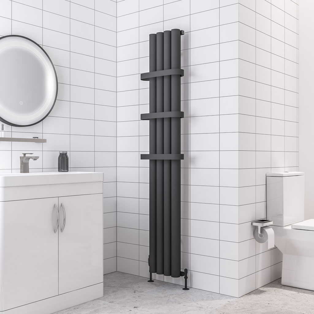 Burford 1800 x 275 Aluminium Radiator Matt Anthracite