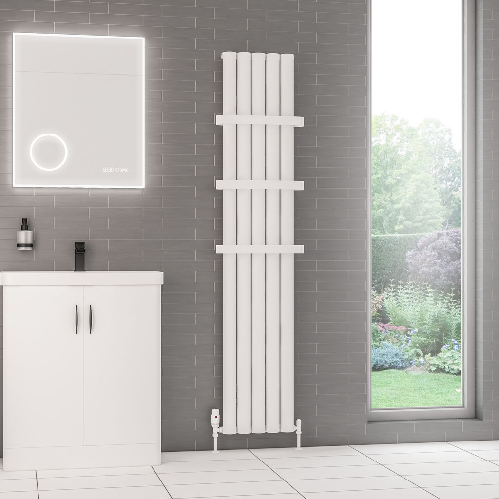 Kelmscott 1800 x 345 Aluminium Radiator Matt White