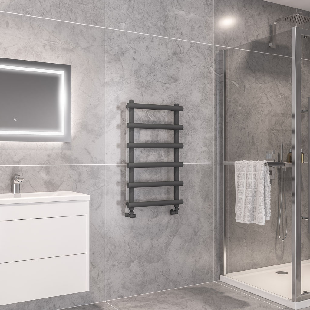 Marlow 850 x 500 Towel Rail Matt Anthracite